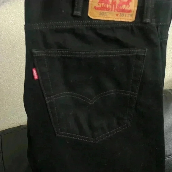 505 LEVIS MENS BLACK JEANS SIZE 38W 29 L great condition - Picture 1 of 7